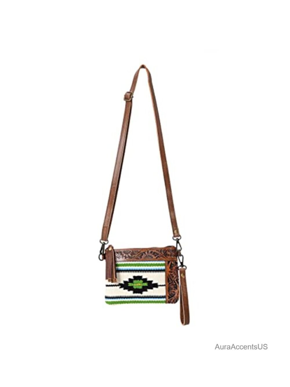 Cowhide Leather Shoulder Bag Adjustable Detachable Strap Handbag Purse